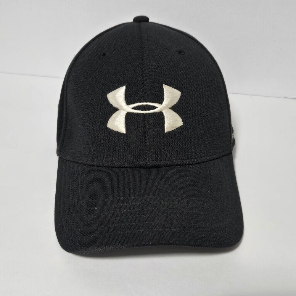 Under Armour Fitted Hat Black Size LG/XL Men's Embroidered Logo Vented Heat Gear
